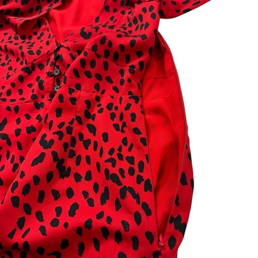 Revolve Rahi Red Leopard Crepe Midi Dress, S - Picture 8 of 12